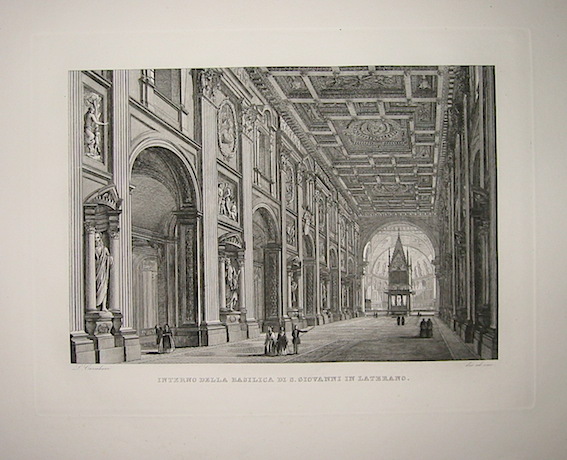 Cottafavi Gaetano (attivo nella prima metà  del XIX Secolo) Interno della Basilica di S. Giovanni in Laterano 1843 Roma 